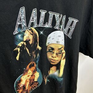 Aaliyah T Shirt Rap Tee RnB Adult‎ Large Short Sleeve Black Retro Women